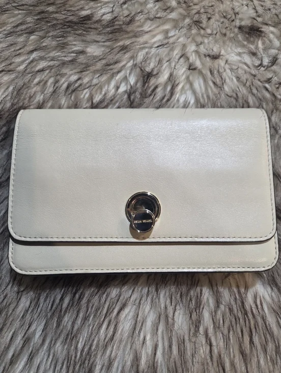 henri bendel Cream Leather Turn-Lock Clutch/shoulderbag - Picture 1 of 9